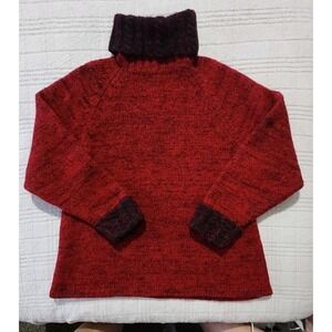 Vintage Field Gear Heather Red Sweater Turtleneck‎ Wool Blend Womens Large